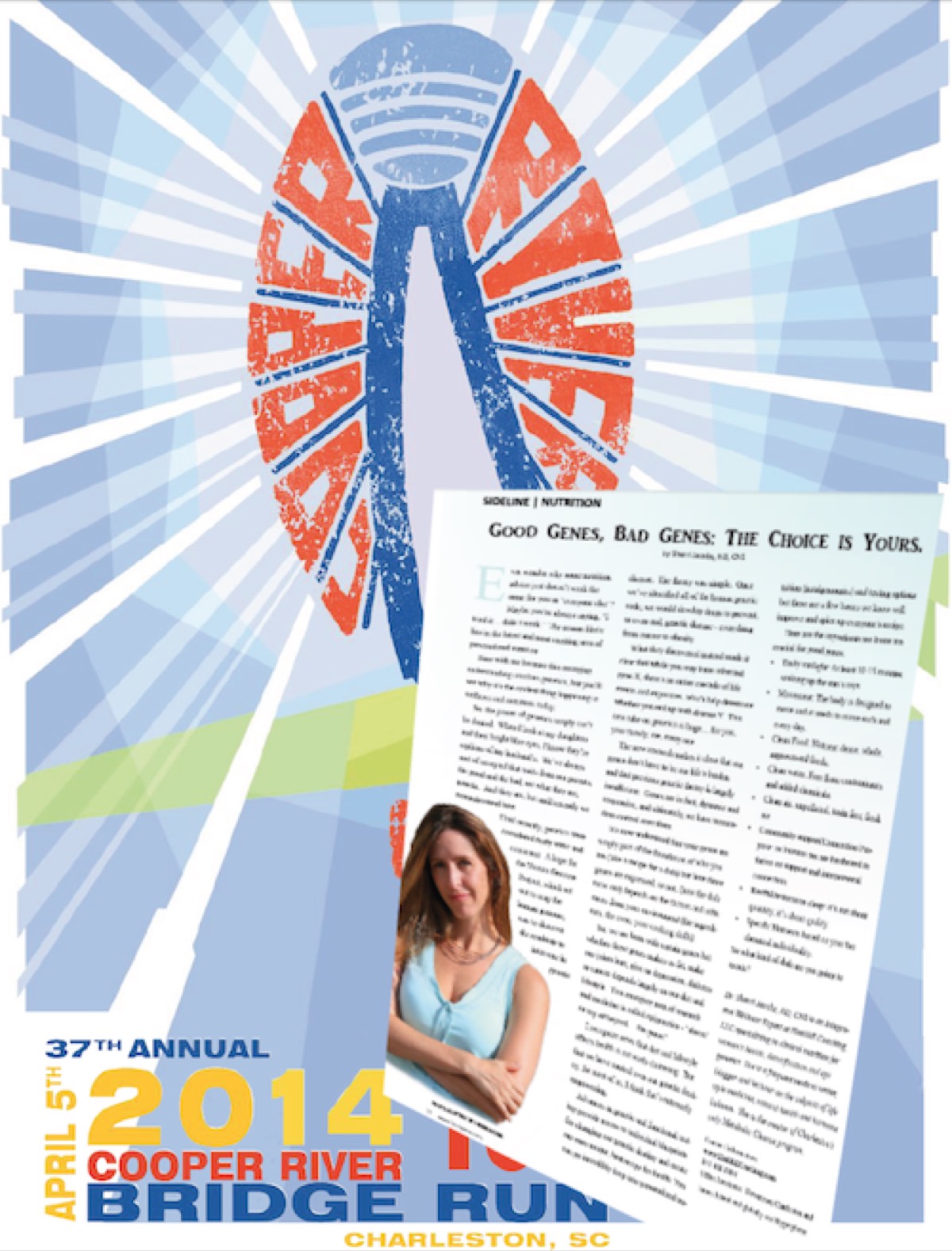 Good Genes Bad Genes article by Dr. Sherri Jacobs in the 2014 Cooper River Bridge Run program