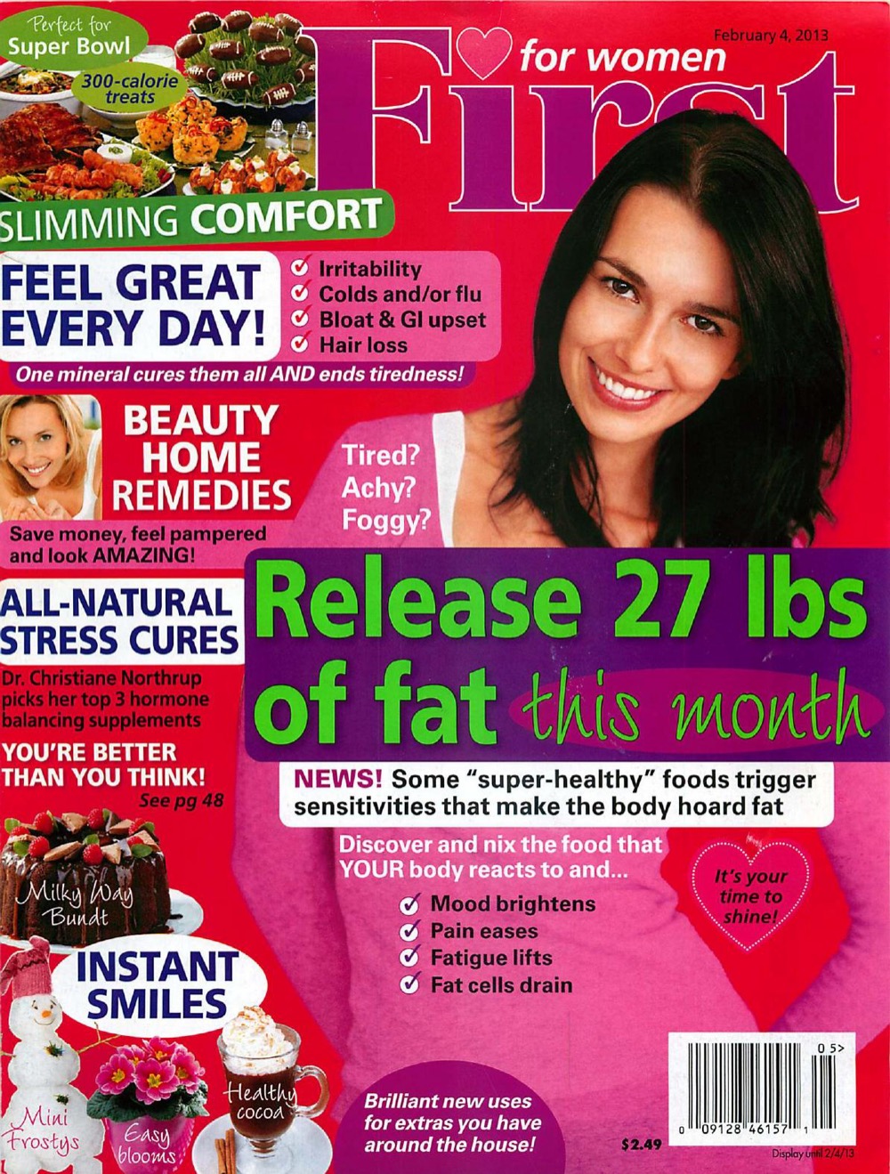 First for Women magazine cover featuring the tiredness cure article